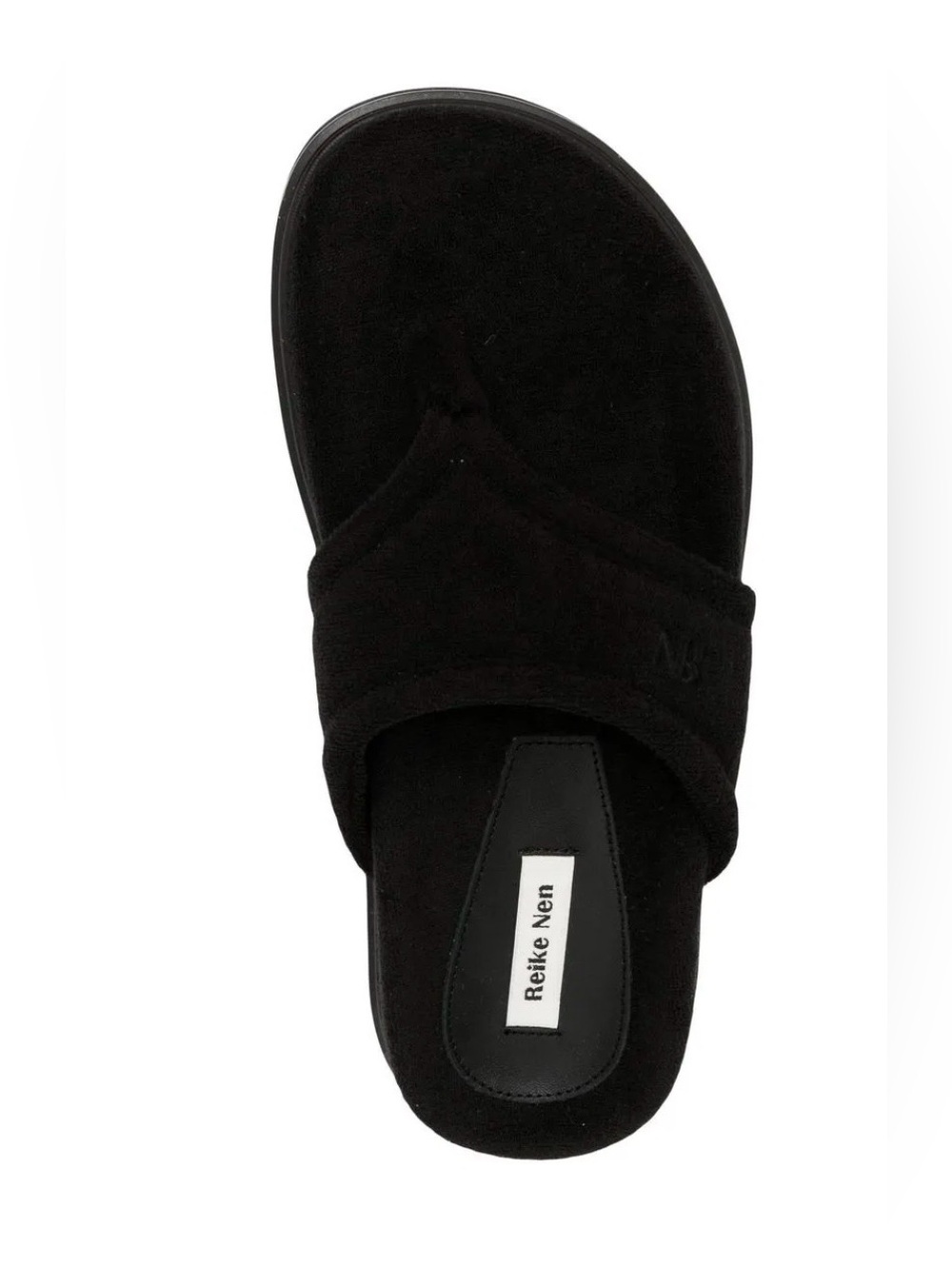 Reike Nen Black Terry Cloth Platform Thong Sandals - Size 37.5